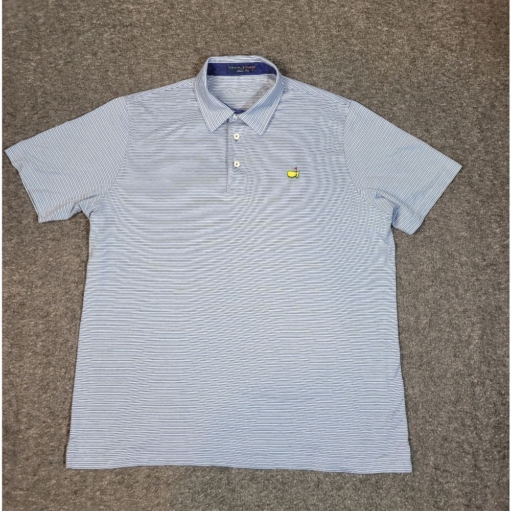 Master Clubhouse Collection Mens Golf Polo Shirt Size XL Gray Striped Italy Made